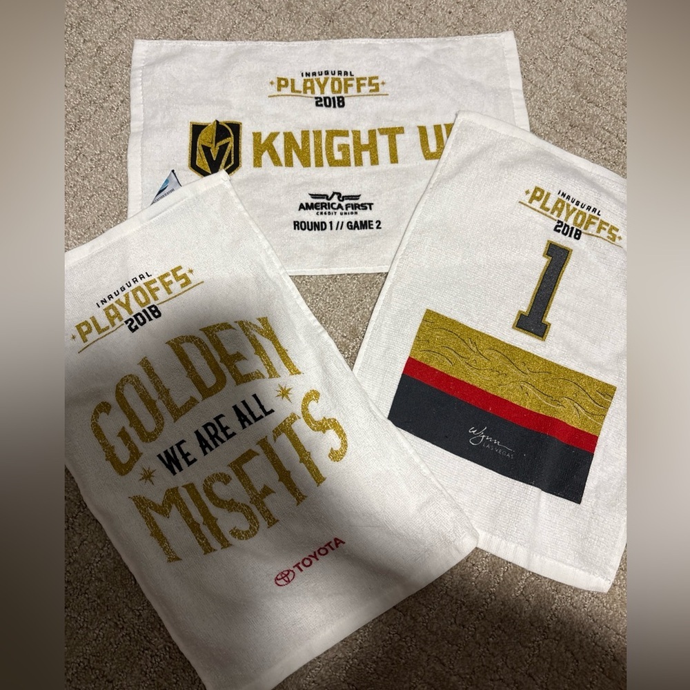 Vegas Golden Knights Lot Of 3, 2018 Playoffs Towels